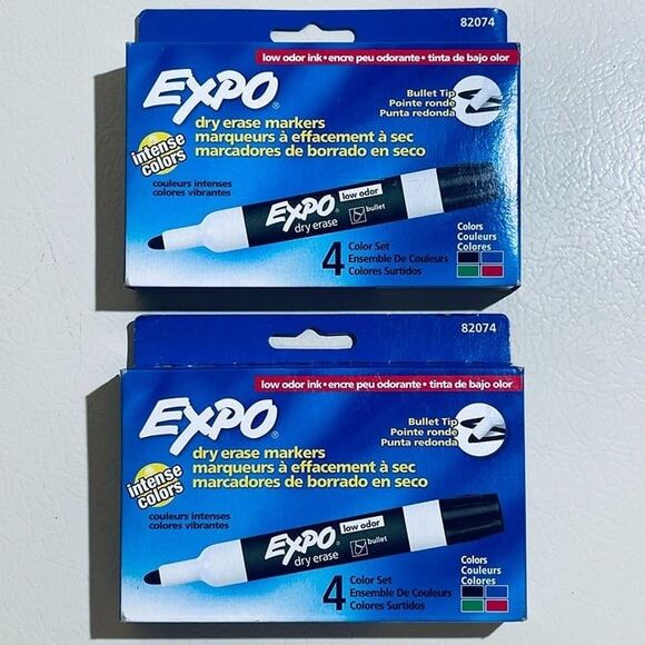 Expo Dry Erase Markers 8-count Bullet Tip Low Odor Ink Intense Colors - Picture 1 of 4